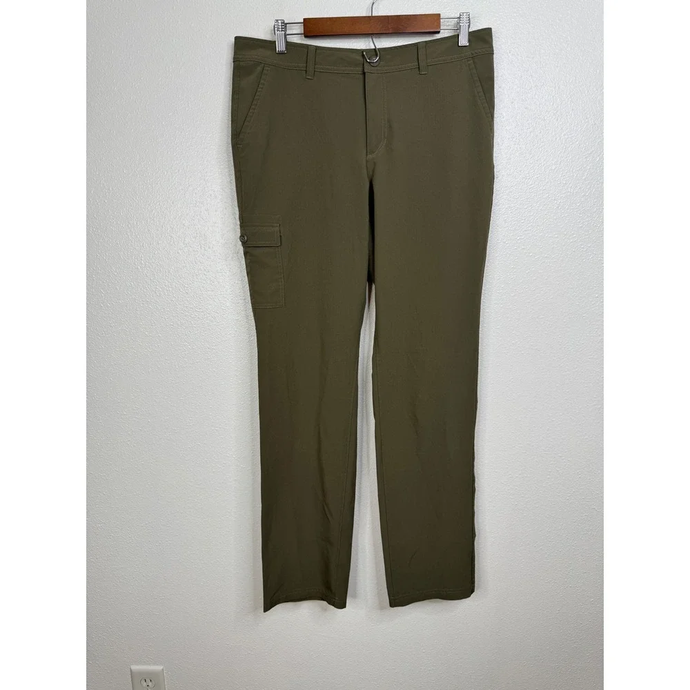 Eddie Bauer Womens‎ Olive Green Cargo Hiking Pants Straight Leg Outdoor Size 10